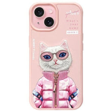 Заредете изображение във визуализатора на галерията – Гръб NIMMY COOL&amp;CUTE 2.0 Cat за IPHONE 15 розов
