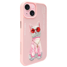 Заредете изображение във визуализатора на галерията – NIMMY case GLASSES COOL CAT for IPHONE 15 pink
