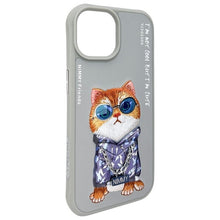 Заредете изображение във визуализатора на галерията – NIMMY case GLASSES COOL CAT for IPHONE 15 gray

