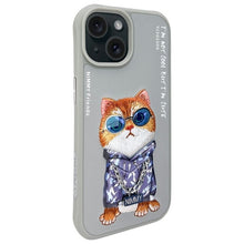 Заредете изображение във визуализатора на галерията – NIMMY case GLASSES COOL CAT for IPHONE 15 gray
