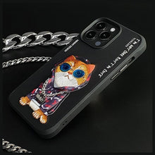 Заредете изображение във визуализатора на галерията – Гръб NIMMY GLASSES COOL CAT за IPHONE 15 Pro черен
