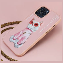 Заредете изображение във визуализатора на галерията – Гръб NIMMY GLASSES COOL CAT за IPHONE 15 Pro розов
