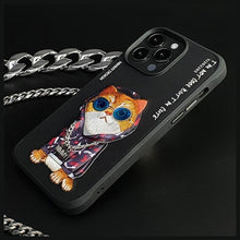Заредете изображение във визуализатора на галерията – NIMMY case GLASSES COOL CAT for IPHONE 15 Pro Max black
