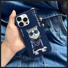 Заредете изображение във визуализатора на галерията – Гръб NIMMY GLASSES COOL CAT за IPHONE 15 Pro Max син
