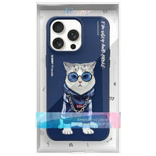 Заредете изображение във визуализатора на галерията – Гръб NIMMY GLASSES COOL CAT за IPHONE 15 Pro Max син
