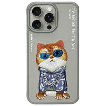 Заредете изображение във визуализатора на галерията – Гръб NIMMY GLASSES COOL CAT за IPHONE 15 Pro Max сив
