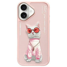 Заредете изображение във визуализатора на галерията – Гръб NIMMY GLASSES COOL CAT за IPHONE 16 розов

