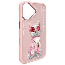 Заредете изображение във визуализатора на галерията – Гръб NIMMY GLASSES COOL CAT за IPHONE 16 розов
