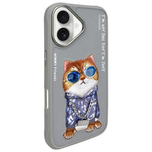 Заредете изображение във визуализатора на галерията – Гръб NIMMY GLASSES COOL CAT за IPHONE 16 сив
