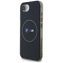Заредете изображение във визуализатора на галерията – BMW case for IPHONE 16e (SE 4 2025) compatible with MagSafe BMHMPSE424HBMKH (IML Metal White Circle) black
