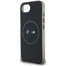 Заредете изображение във визуализатора на галерията – BMW case for IPHONE 16e (SE 4 2025) compatible with MagSafe BMHMPSE424HBMKH (IML Metal White Circle) black
