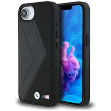 Заредете изображение във визуализатора на галерията – BMW case for IPHONE 16e (SE 4 2025) compatible with MagSafe BMHMPSE424PUOCSK (PU Oversized Stripes) black
