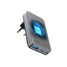 Заредете изображение във визуализатора на галерията – FORCELL F-ENERGY GaN VT-47 Ultra Slim travel charger 2 x Type C + USB A PD QC4.0 4A 65W gray
