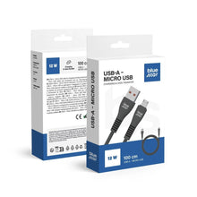 Заредете изображение във визуализатора на галерията – BLUE STAR cable USB A to Micro USB 2A 12W DC99M 1 m black
