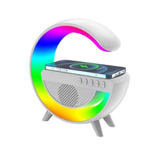 Заредете изображение във визуализатора на галерията – Wireless LED speaker with wireless charging G500 white
