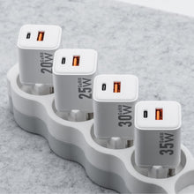 Заредете изображение във визуализатора на галерията – FORCELL F-ENERGY Mini GaN III VT-35 travel charger with 1 x Type C + 1x USB A sockets, PD QC4.0 30W white
