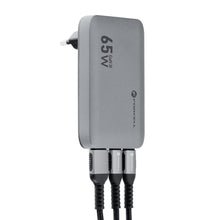 Заредете изображение във визуализатора на галерията – FORCELL F-ENERGY GaN VT-47 Ultra Slim travel charger 2 x Type C + USB A PD QC4.0 4A 65W gray
