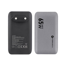 Заредете изображение във визуализатора на галерията – FORCELL F-ENERGY GaN VT-47 Ultra Slim travel charger 2 x Type C + USB A PD QC4.0 4A 65W gray
