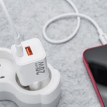 Заредете изображение във визуализатора на галерията – FORCELL F-ENERGY Mini GaN III VT-35A travel charger with 1 x Type C + 1x USB A sockets, PD QC4.0 20W white
