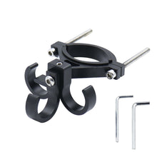 Заредете изображение във визуализатора на галерията – Hook for shopping with three loops for bike / scooter aluminum FS366-001 black
