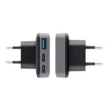 Заредете изображение във визуализатора на галерията – FORCELL F-ENERGY GaN VT-47 Ultra Slim travel charger 2 x Type C + USB A PD QC4.0 4A 65W gray
