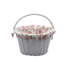 Заредете изображение във визуализатора на галерията – Willow basket with printing fabric FSBKT-037-1 white
