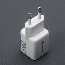 Заредете изображение във визуализатора на галерията – FORCELL F-ENERGY Mini GaN III VT-35A travel charger with 1 x Type C + 1x USB A sockets, PD QC4.0 20W white

