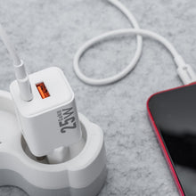 Заредете изображение във визуализатора на галерията – FORCELL F-ENERGY Mini GaN III VT-25B travel charger with 1 x Type C + 1x USB A sockets, PD QC4.0 25W white
