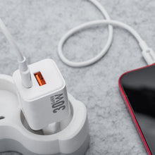 Заредете изображение във визуализатора на галерията – FORCELL F-ENERGY Mini GaN III VT-35 travel charger with 1 x Type C + 1x USB A sockets, PD QC4.0 30W white
