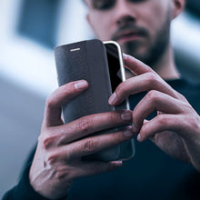 Заредете изображение във визуализатора на галерията – Калъф тип книга SENSITIVE за XIAOMI Redmi Note 14 4G (GLOBAL - 164,84mm x 78,15mm x 8,16mm) черен
