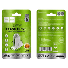 Заредете изображение във визуализатора на галерията – HOCO pendrive USB A + USB C UD8 32GB USB3.0 + USB C
