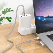 Заредете изображение във визуализатора на галерията – Кабел Hoco All-in-one USB A / Type C to Type C / LED Light 3A 60W U138 1,2 m сив
