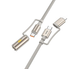 Заредете изображение във визуализатора на галерията – Кабел Hoco All-in-one Type C / Lightning to Type C / Cigarette lighter PD 3A 60W U138 1,2 m черен
