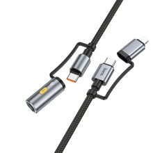 Заредете изображение във визуализатора на галерията – Кабел Hoco All-in-one Type C / Lightning to Type C / Cigarette lighter PD 3A 60W U138 1,2 m сив
