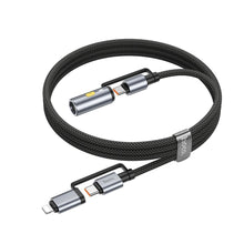 Заредете изображение във визуализатора на галерията – Кабел Hoco All-in-one Type C / Lightning to Type C / Cigarette lighter PD 3A 60W U138 1,2 m сив

