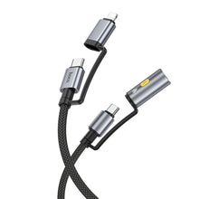 Заредете изображение във визуализатора на галерията – Кабел Hoco All-in-one Type C / Lightning to Type C / Cigarette lighter PD 3A 60W U138 1,2 m сив
