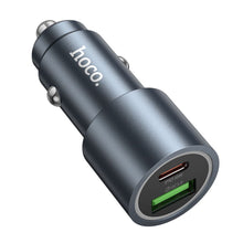 Заредете изображение във визуализатора на галерията – HOCO car charger USB A + Type C PD QC3.0 48W Z60 black
