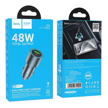 Заредете изображение във визуализатора на галерията – HOCO car charger USB A + Type C PD QC3.0 48W Z60 black
