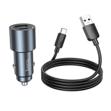 Заредете изображение във визуализатора на галерията – HOCO car charger USB A + Type C + cable USB A to Type C PD QC3.0 48W Z60 black

