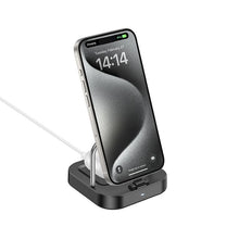 Заредете изображение във визуализатора на галерията – HOCO desktop charger 2in1 Type C + wireless charging 5W PD QC 3A 30W CQ16B black
