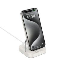 Заредете изображение във визуализатора на галерията – HOCO desktop charger 2in1 Type C + wireless charging 5W PD QC 3A 30W CQ16B milky white
