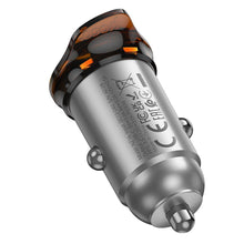 Заредете изображение във визуализатора на галерията – HOCO car charger Type C PD QC 30W NZ16 metal gray
