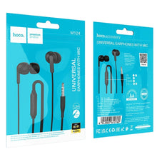Заредете изображение във визуализатора на галерията – HOCO wire earphones Jack 3,5 mm with microphone M124 black
