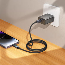 Заредете изображение във визуализатора на галерията – Кабел Hoco Type C to Lightning with display PD 27W X112 1 m черен
