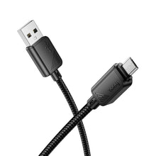 Заредете изображение във визуализатора на галерията – Кабел Hoco USB A to Micro USB 2,4A X113 1 m черен
