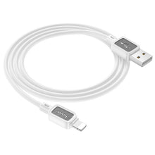 Заредете изображение във визуализатора на галерията – Кабел Hoco USB A to Lightning 2,4A X108 1 m бял
