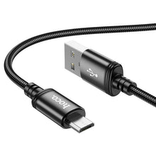Заредете изображение във визуализатора на галерията – Кабел Hoco USB A to Micro USB 2,4A X89 1 m черен
