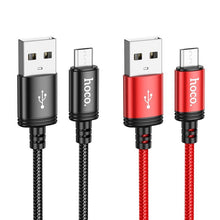 Заредете изображение във визуализатора на галерията – Кабел Hoco USB A to Micro USB 2,4A X89 1 m черен
