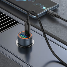 Заредете изображение във визуализатора на галерията – HOCO car charger USB A + Type C PD QC3.0 3A 30W Z57A metal gray
