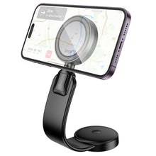 Заредете изображение във визуализатора на галерията – HOCO car holder with wireless charging for center console compatible with MagSafe 15W HW29 black metal gray
